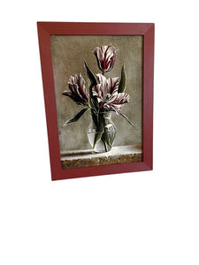 32"H x 23"W Textured Tulips in Red Frame