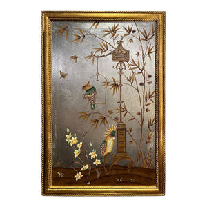 25.5" x 38" Chinoiserie Style Gilded Birds I