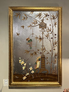 25.5" x 38" Chinoiserie Style Gilded Birds I