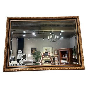 41" x 29" Black & Gilt Ornate Framed Mirror