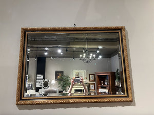 41" x 29" Black & Gilt Ornate Framed Mirror