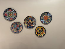 Load image into Gallery viewer, 11 1/2&quot; Decorative Mexican Plate Set of 5 4 9/34&quot; Smaller Plate
