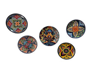 Load image into Gallery viewer, 11 1/2&quot; Decorative Mexican Plate Set of 5 4 9/34&quot; Smaller Plate
