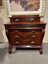 Load image into Gallery viewer, 44&quot;H x 42.5&quot;W x 21.5&quot;D American Empire Flame Mahogany 9 Drawer Chest of Drawers
