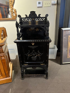 42"H x 19.5"W x 15"D Oriental Black Lacquer Cabinet