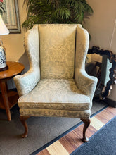 Load image into Gallery viewer, 46&quot; H x 34&quot; Wx 32&quot; D Damask Queen Anne Wing Chair

