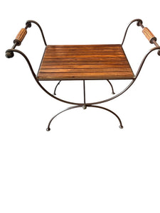 30" L x 18" D x 24" H Seat 18" Wrought Iron/Wood Bench