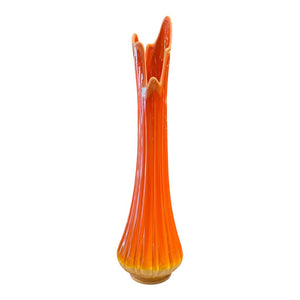 25" MCM L.E. Smith Bittersweet Swung Glass Vase