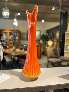 25" MCM L.E. Smith Bittersweet Swung Glass Vase
