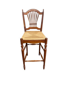 46"H x 18.75"W x 16.5"D ETHAN ALLEN 3- Country Wheat Back Bar Stools