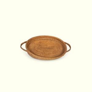 24" Oval Wicker Tray w/ Handles