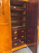 Load image into Gallery viewer, 88&quot;L x 87.25&quot;H x 25&quot;D Late 19th Centruy Satinwood Sheraton Revival Wardrobe
