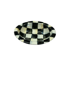 5.5" Mackenzie Childs Courtly Check Enamel Soap Dish