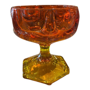 6.5" Viking Glass Amberina Compote