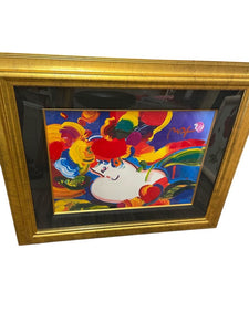 35.5" x 30" Flower Blosoom Lady by Peter Max
