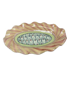 12" MacKenzie Childs Taylor Iris Fluted Platter