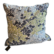 Load image into Gallery viewer, William Morris Blue Green Floral Pillow
