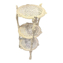 Load image into Gallery viewer, 11&quot;Dia x 26&quot;H Vinatge 3 Tier Cast Iron Plant Stand
