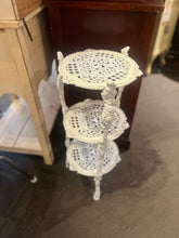 Load image into Gallery viewer, 11&quot;Dia x 26&quot;H Vinatge 3 Tier Cast Iron Plant Stand
