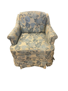 31" w x 28" H Drexel Blue/Grey Floral Upholstered Chair (Imperfect)