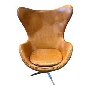 45"H x 31"W x 30"D Arne Egg Lounge Chair in Leather Imperfect