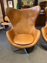 Load image into Gallery viewer, 45&quot;H x 31&quot;W x 30&quot;D Arne Egg Lounge Chair in Leather Imperfect
