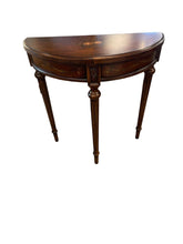 Load image into Gallery viewer, 30&quot; x 12&quot; x 32.5&quot; H ETHAN ALLEN Demilune Console Table
