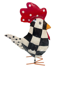 9" NEW MacKenzie Childs Checkerdot Rooster