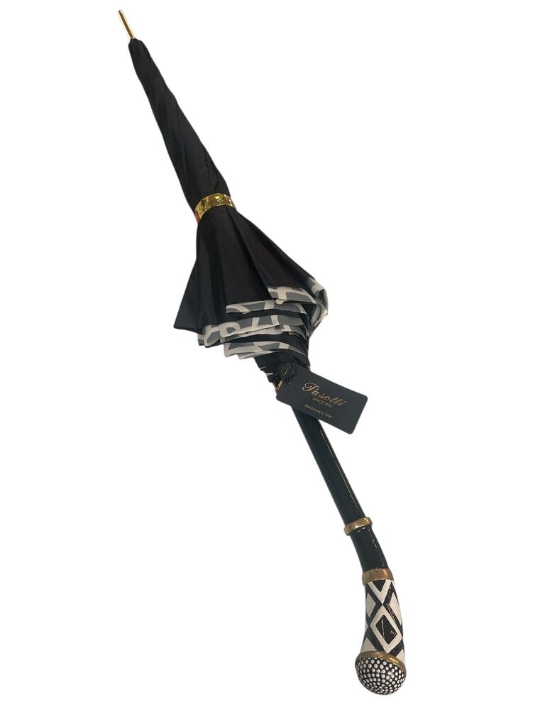 (NEW) Pasotti Black & Gold Umbrella