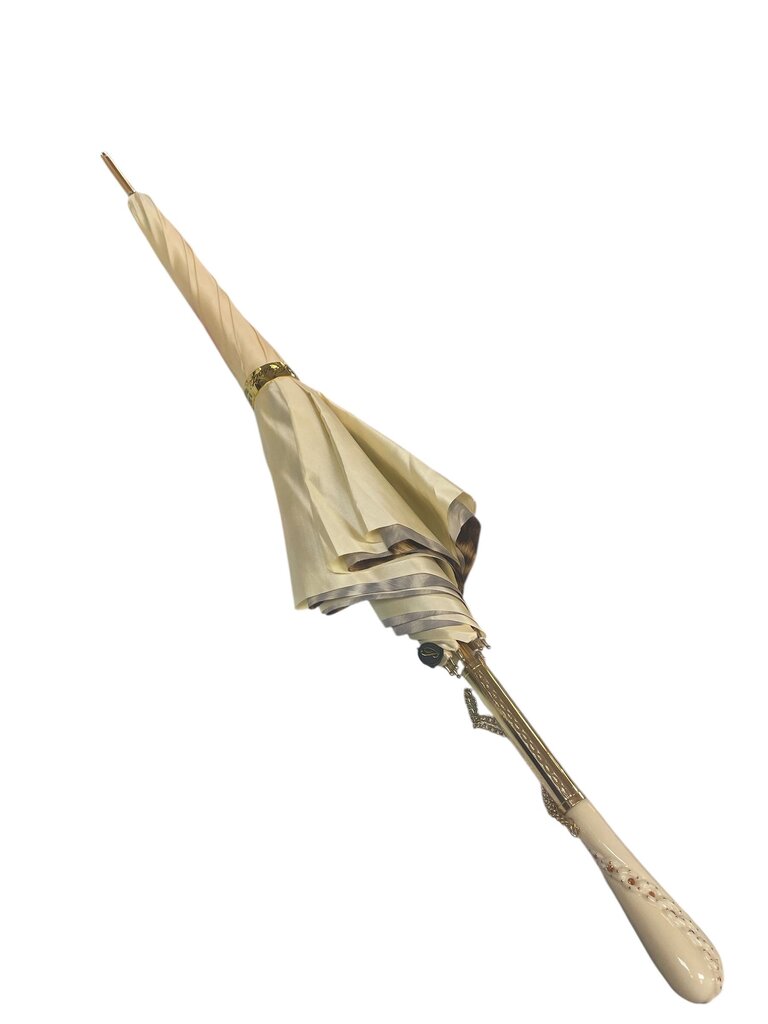 (NEW) Pasotti Ivory & Gold Umbrella
