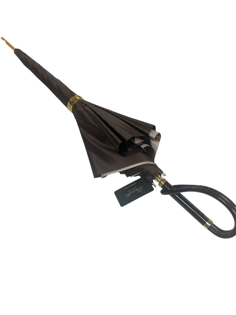 (NEW) Pasotti Chocolate & Gold Umbrella