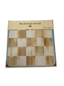 Set of 4 NEW MacKenzie Childs Parchment Paper Coasters