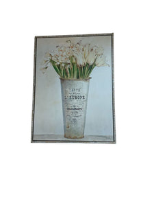 48" x 38.5" White Tulips Bouquet in Parisian Vase