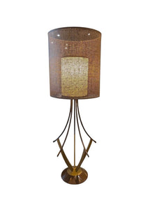 39.25" MCM Two Tone Tall Pencil Lamp