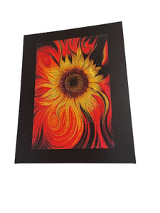 22' x 28" Textured Swirly Sunflower Framed Art