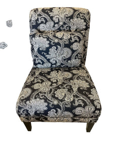 37" H x 25" W Bassett Roll Back Paisley Accent Chiar