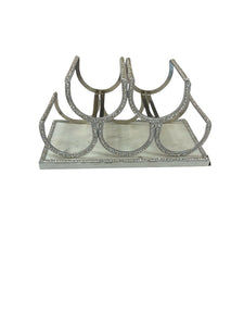 13" x 7" Marble Rhinestone 5 Bottle Wine Holder