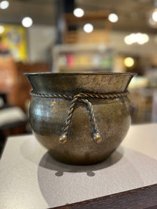 7.5" Vintage Brass Planter