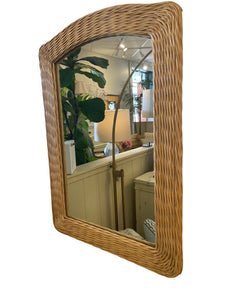 36" x 25.3/8" Natural Wicker Pier 1 Arched Mirror