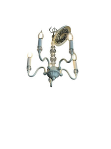 17" x 12" W Pottery Barn Ivory 5 Bulb Chandelier
