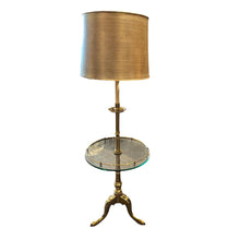 Load image into Gallery viewer, 53&quot;H STIFFEL Brass Floor Lamp w/ Glass Table
