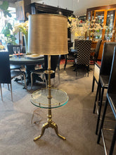 Load image into Gallery viewer, 53&quot;H STIFFEL Brass Floor Lamp w/ Glass Table
