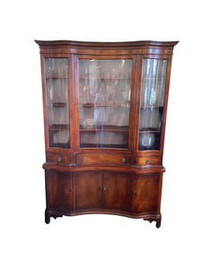 76" x 51" L X 16" D Mahogany China Cabinet