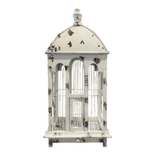 Load image into Gallery viewer, 25.5&quot; Rustic White Distressed Bird Cage
