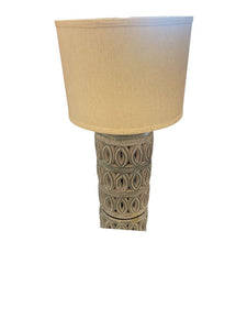 26" Ceramic Textured Table Lamp w/Linen Look Shade