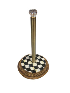 14" MacKenzie Childs Courtley Check Paper Towel Holder