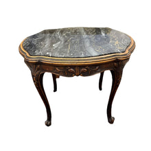 Load image into Gallery viewer, 23"W x 19"D x 18.5"H Antique Portoro Marble Louis XV Style Side Table
