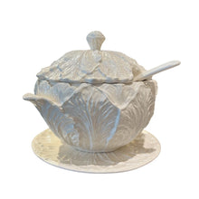 Load image into Gallery viewer, 11&quot; Vintage Whittier Pottery Large Cabbage Leaf Soup Tureen
