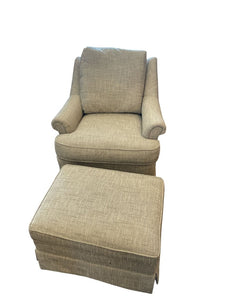 26" H x 32" W CR Lain Neutral Chair & Ottoman 26" x19" x 16" H