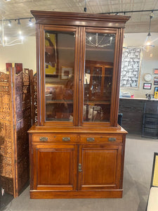 95'H x 50.25"W x 19"D Antique Edwardian Style Bookcase Imperfect